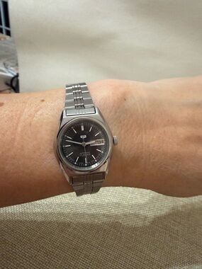 Seiko Black Dial Stainless Steel Women's Watch